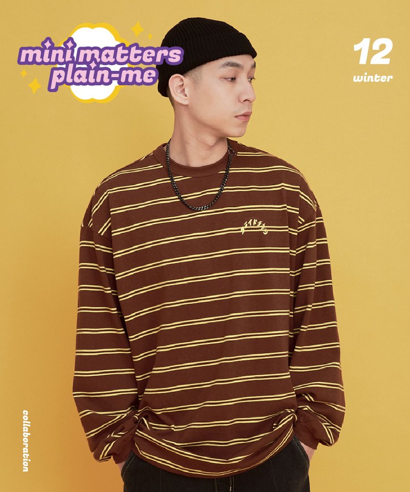 CRV0085-222 條紋長袖TEE mini matters X plain-me