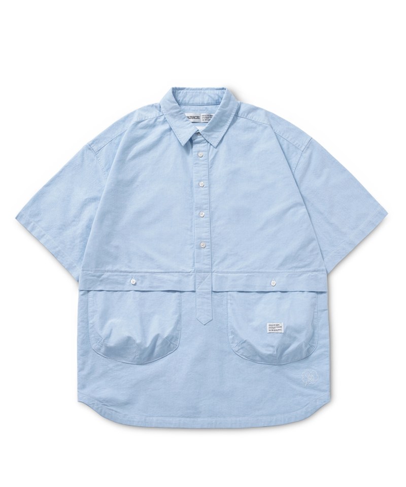 牛津拼接半開襟短袖襯衫 Oxford Pocket Spliced Half-Button shirt