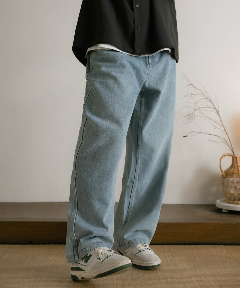 MELSIGN 直筒牛仔褲 Label Deep Denim