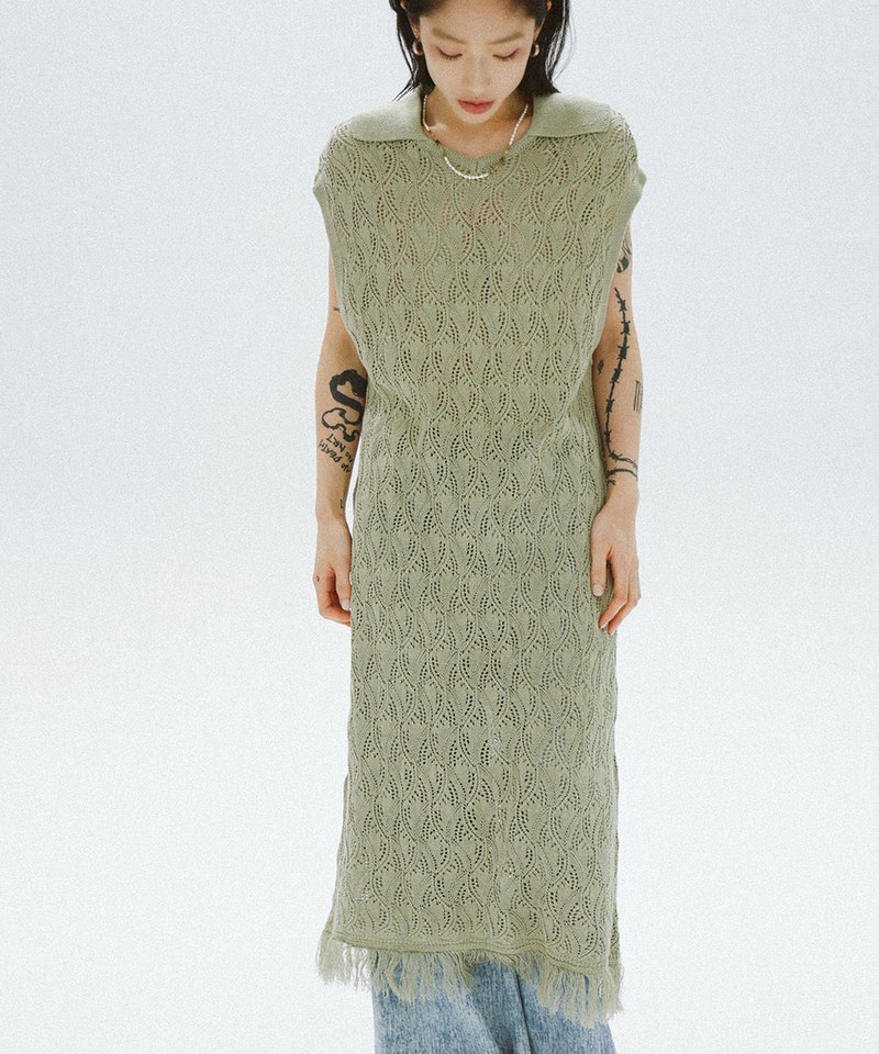 PER5002-232 Wavy Knitted Dress