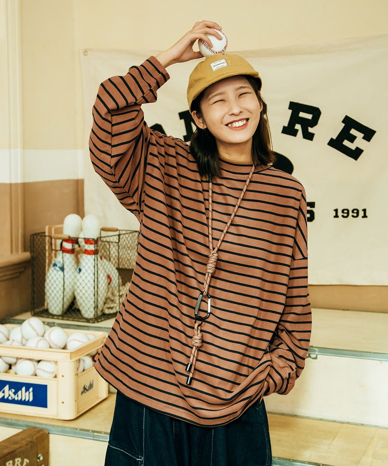 TBS0001-231 條紋長TEE TopBasics Striped Stretchable T-Shirt