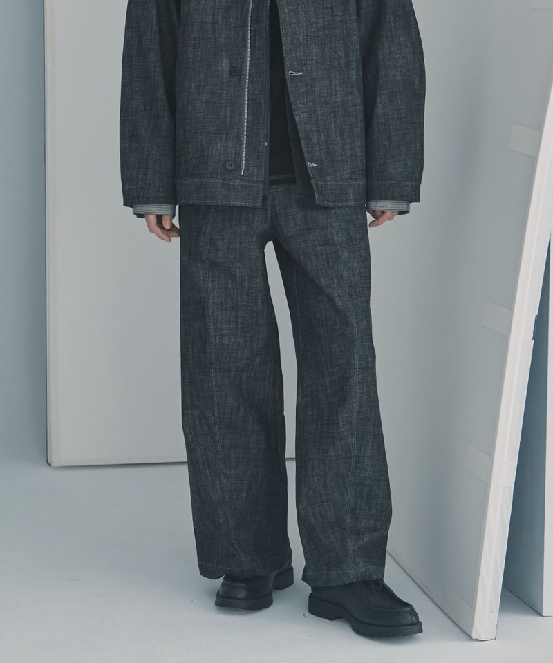 Curve Cut Denim Trousers