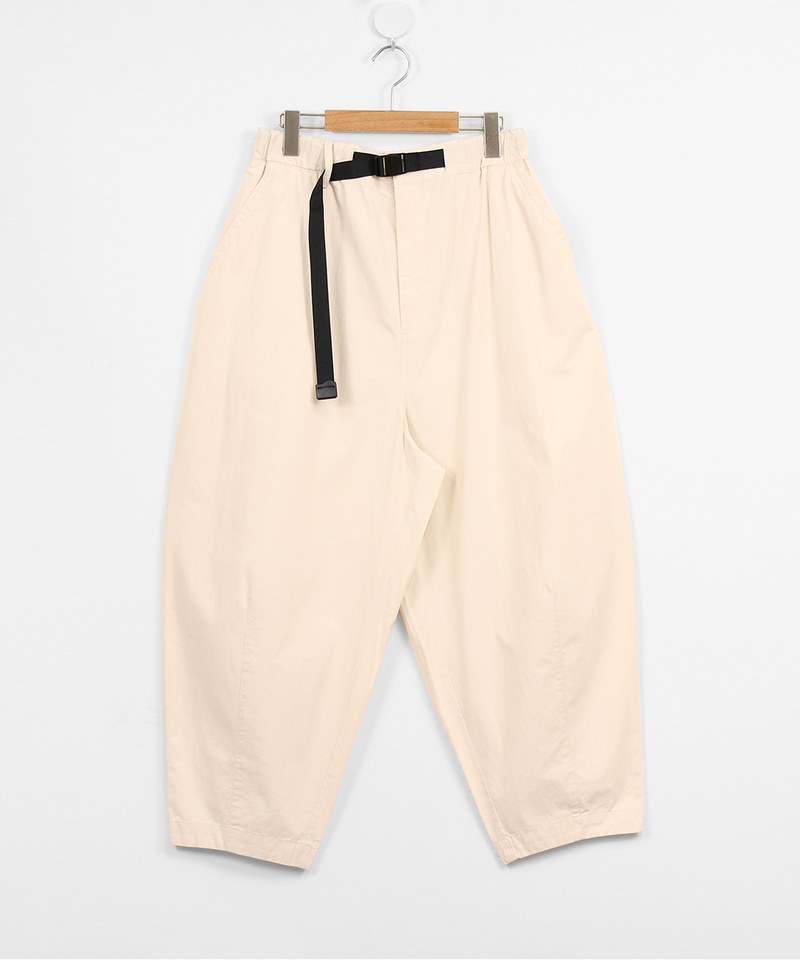 PLN3511-222 棉質腰帶繭型寬褲