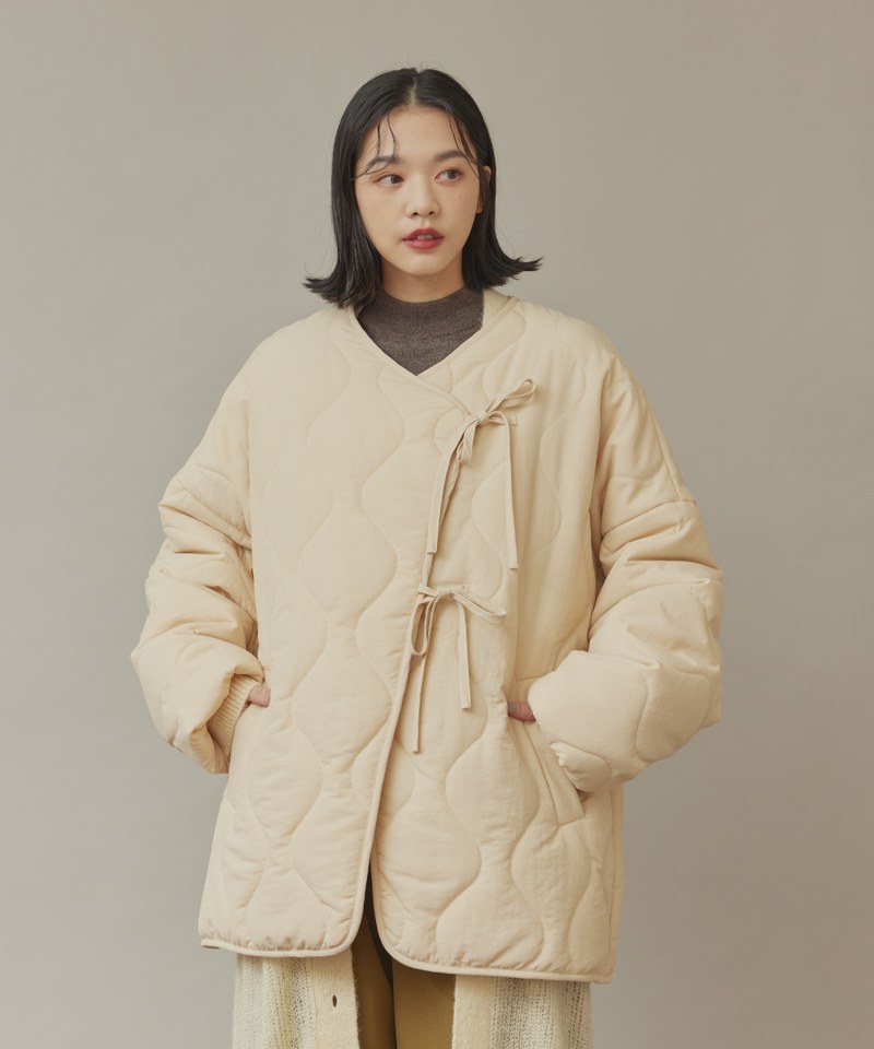 SAA1101-231 绗縫綁帶鋪棉外套
