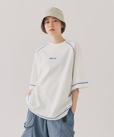爬線剪裁logo TEE