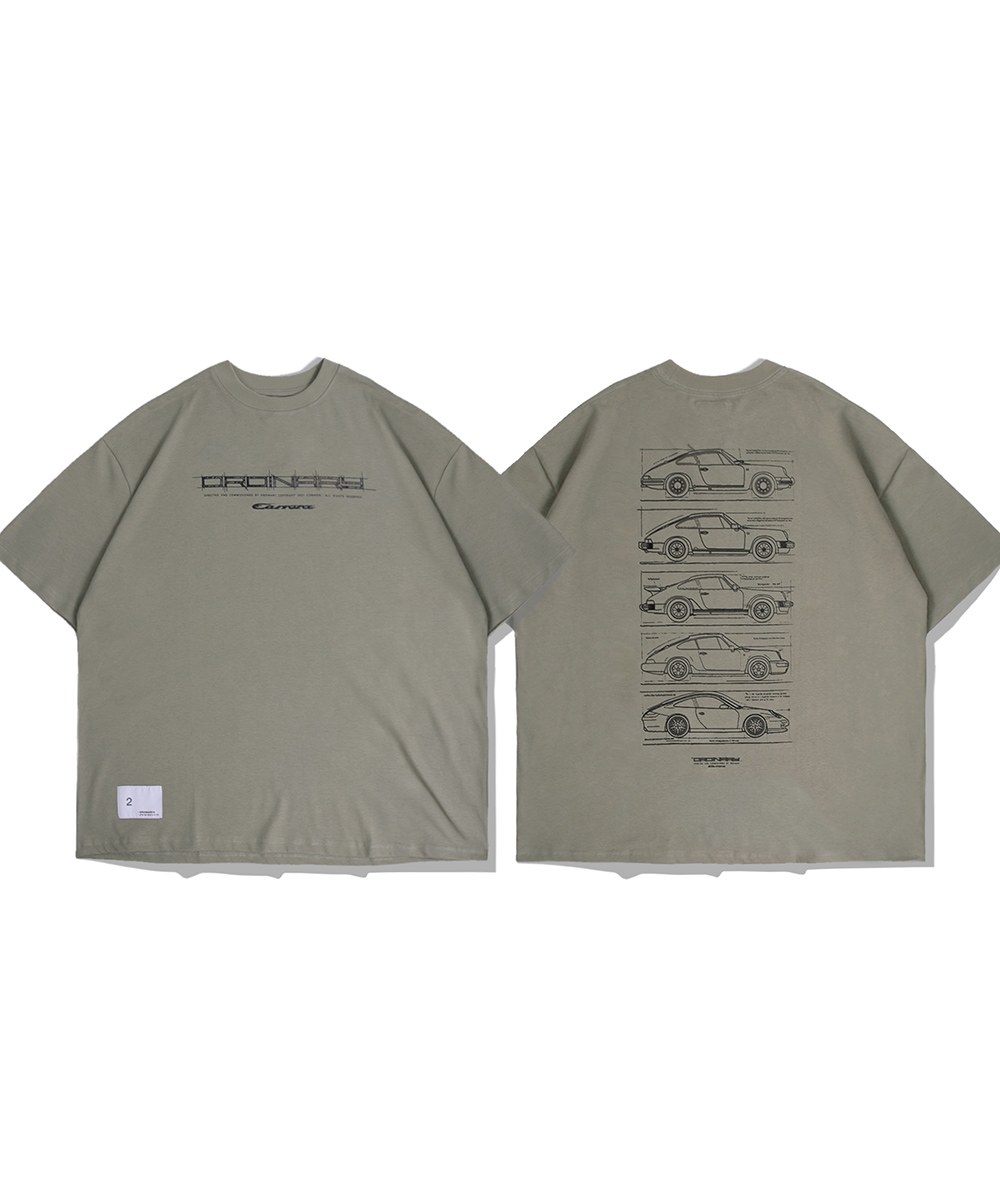 ORDINARY 手繪素描賽車TEE