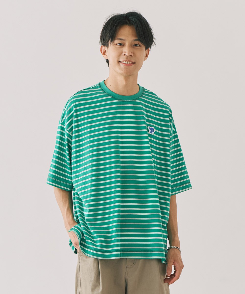 小P社長條紋寬短TEE