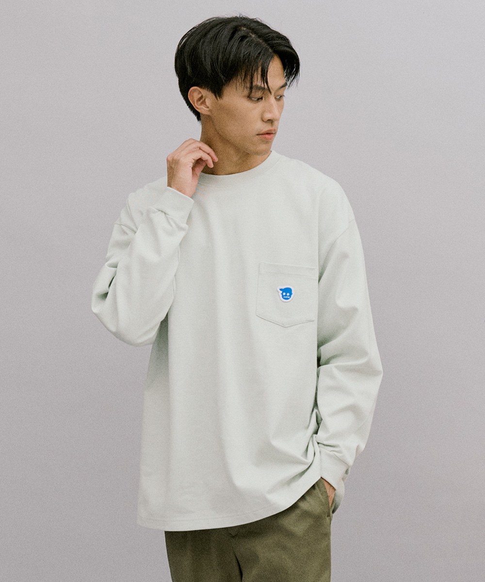 小P社長logo口袋長袖TEE
