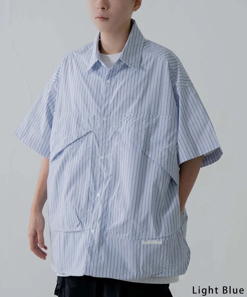 條紋口袋襯衫Tech Stripe SS Shirt - plain-me 搭配美好的一天